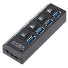 Ultragyors 4-portos USB 3.0 hub kapcsolókkal