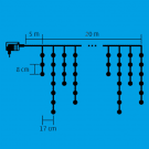 LED-es jégcsap fényfüggöny - 600 LED